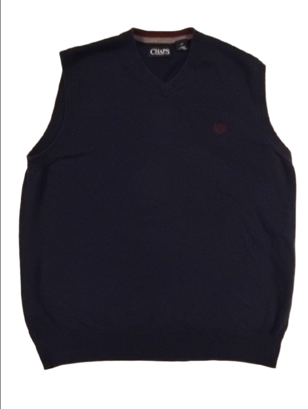3/$20 Chaps Men's Navy Blue V-Neck Sweater Vest